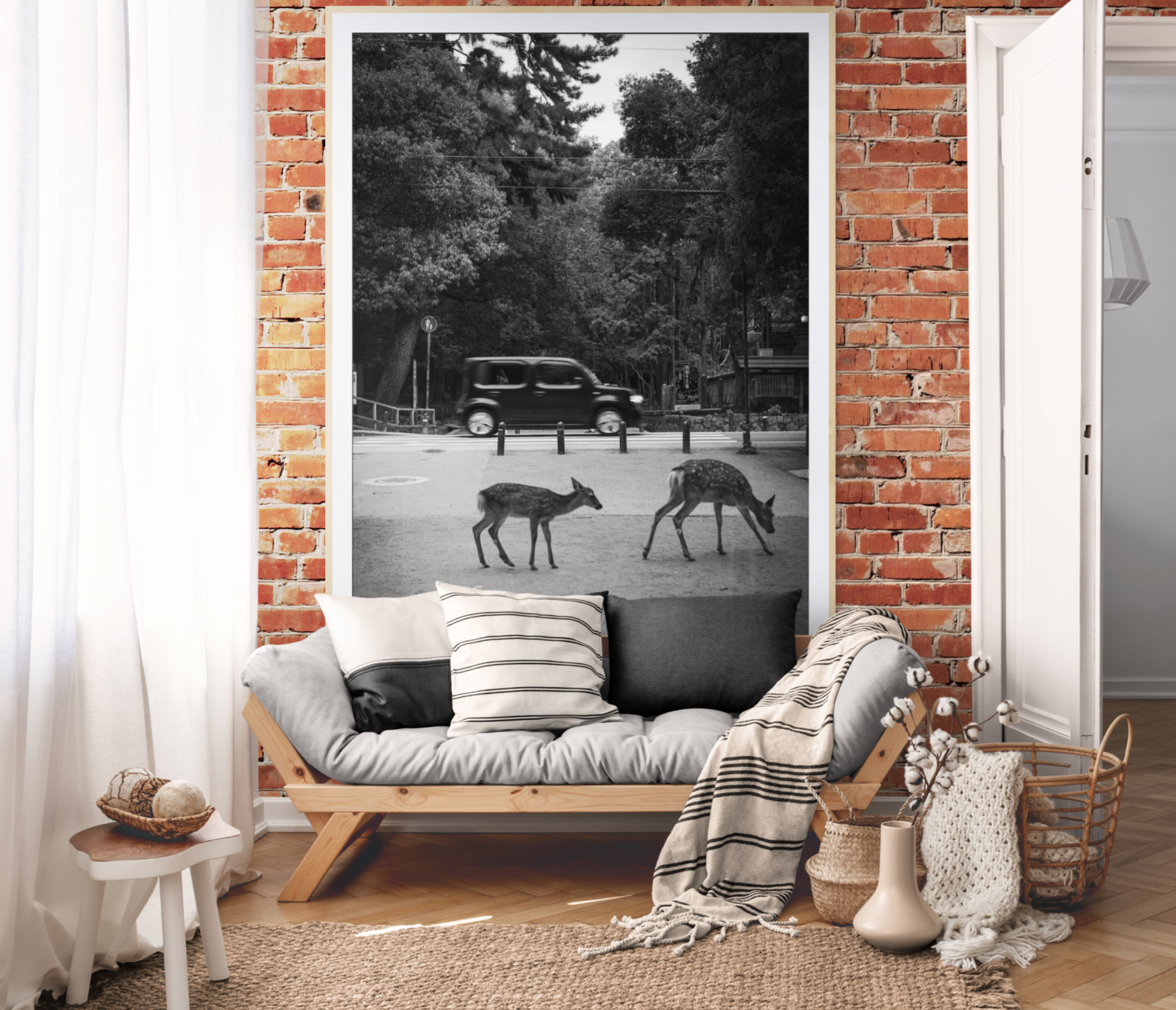 Nara Park Deer Crossing Digital Print | NATELLI
