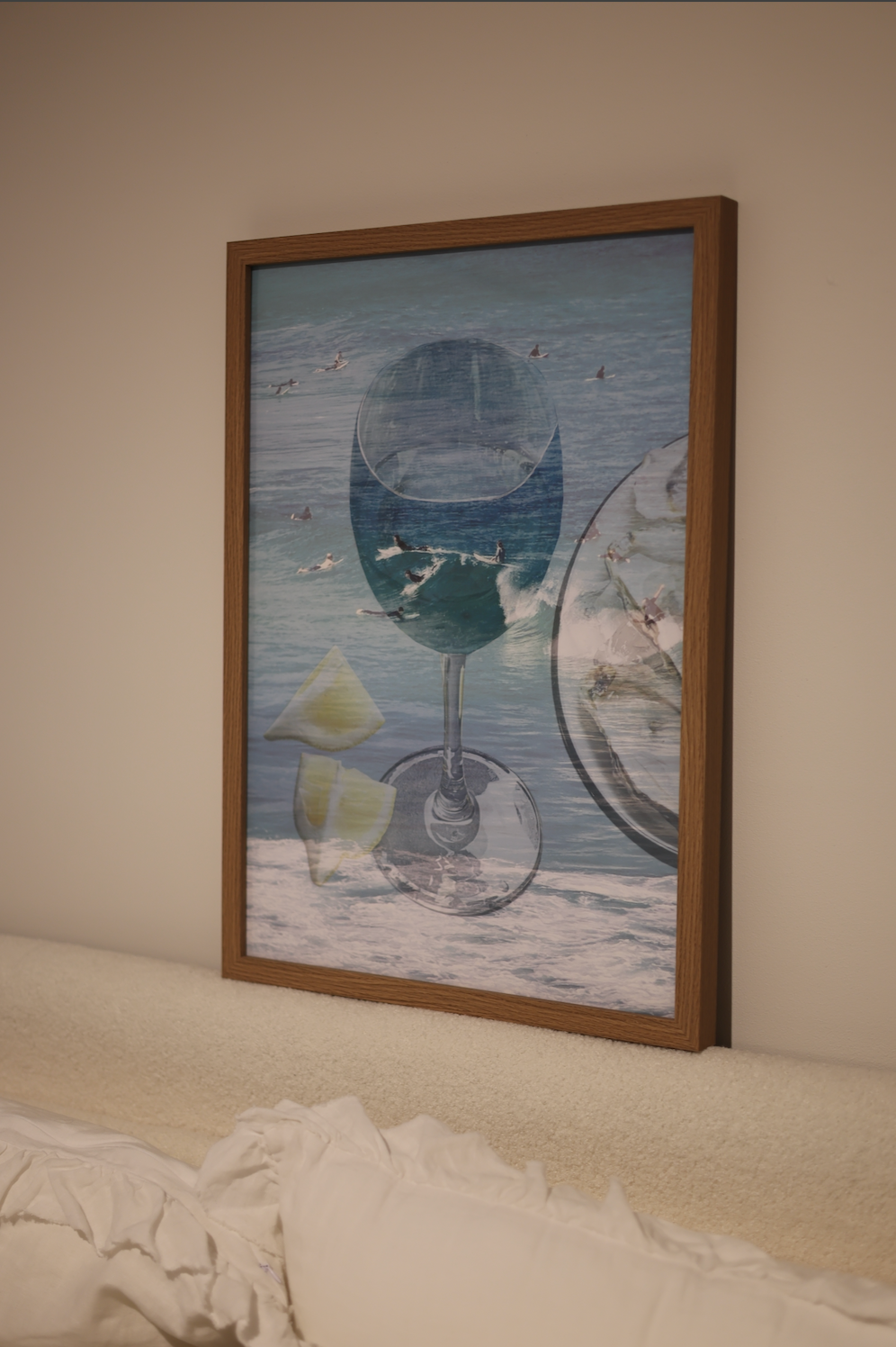 Surfing an Oyster with White Wine by the Sea Digital Print | NATELLI